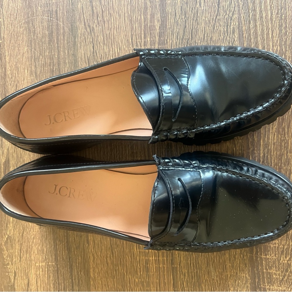 J.Crew Winona Lug-Sole Penny Loafer Spazzolato Leather - Picture 3 of 6